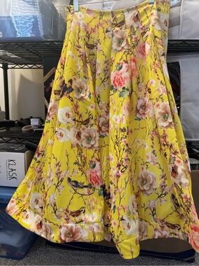 Gracia Yellow Floral Circle Skirt